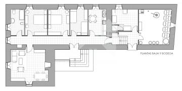 Plano edificacion principal: Planta baja y bodega