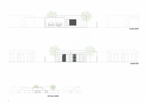 Plano de alzados este y oeste